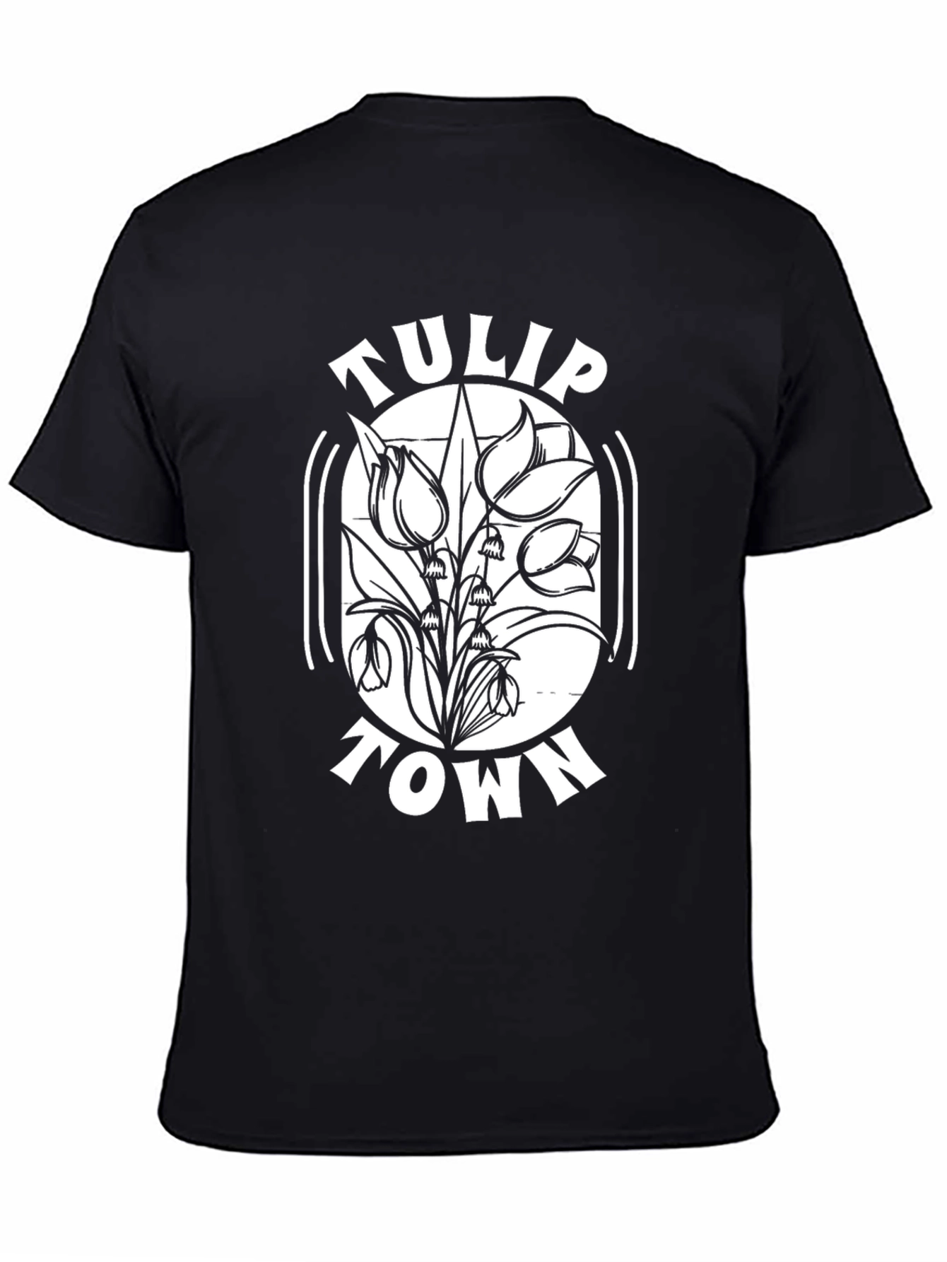 Tulip Town Black T-Shirt