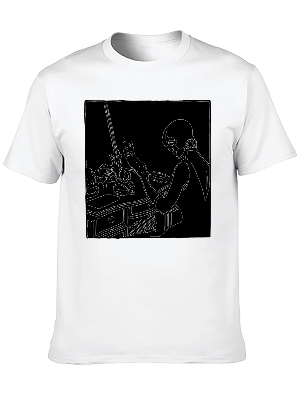 Abstract Line Art Graphic T-Shirt