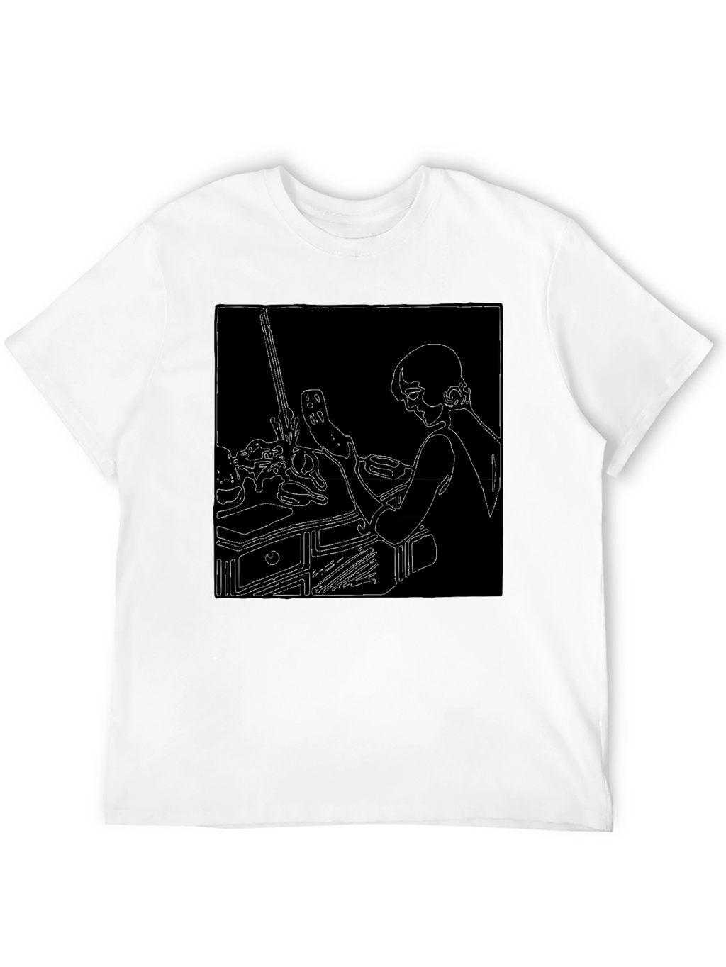 Abstract Line Art Graphic T-Shirt