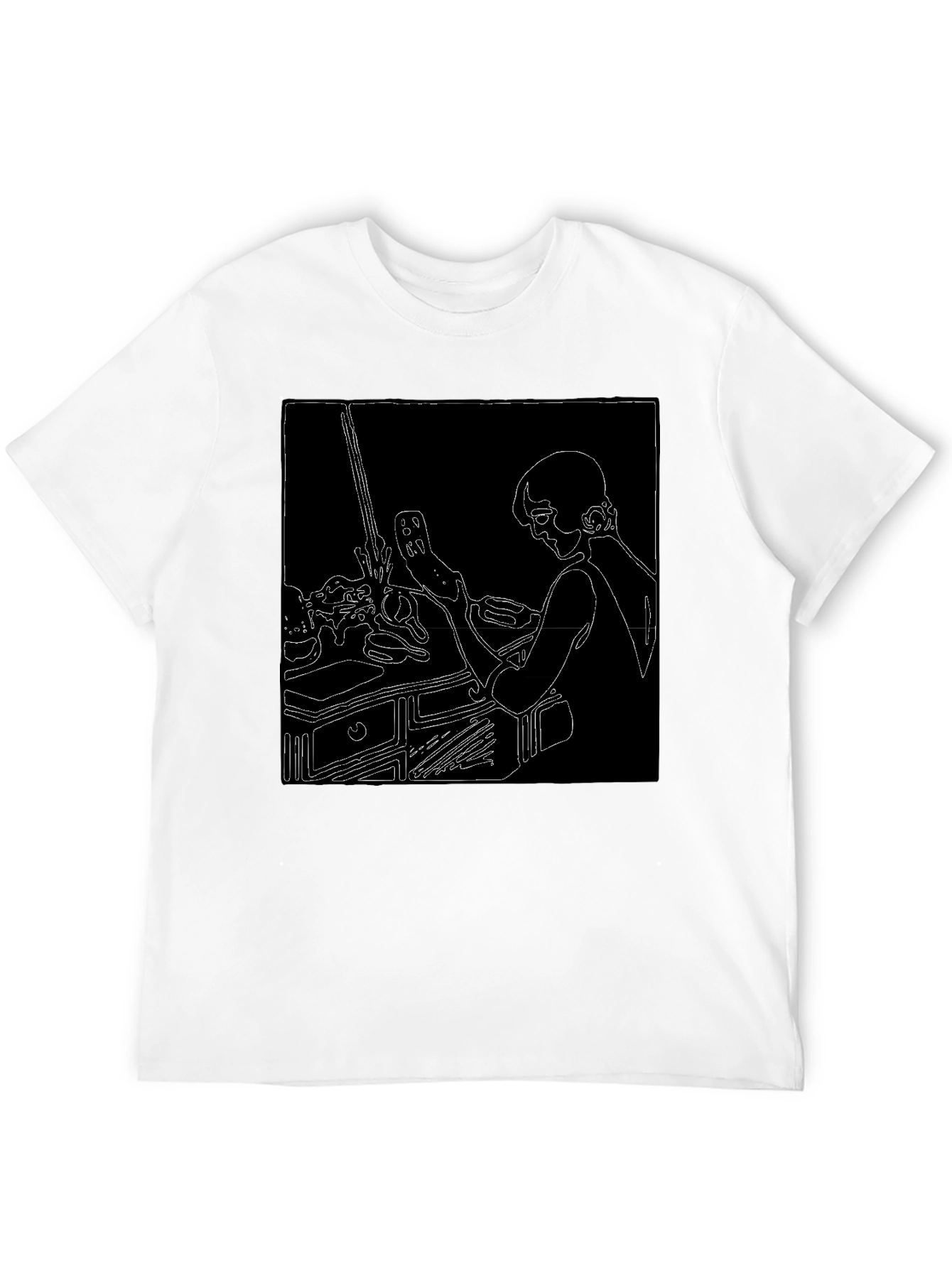 Abstract Line Art Graphic T-Shirt