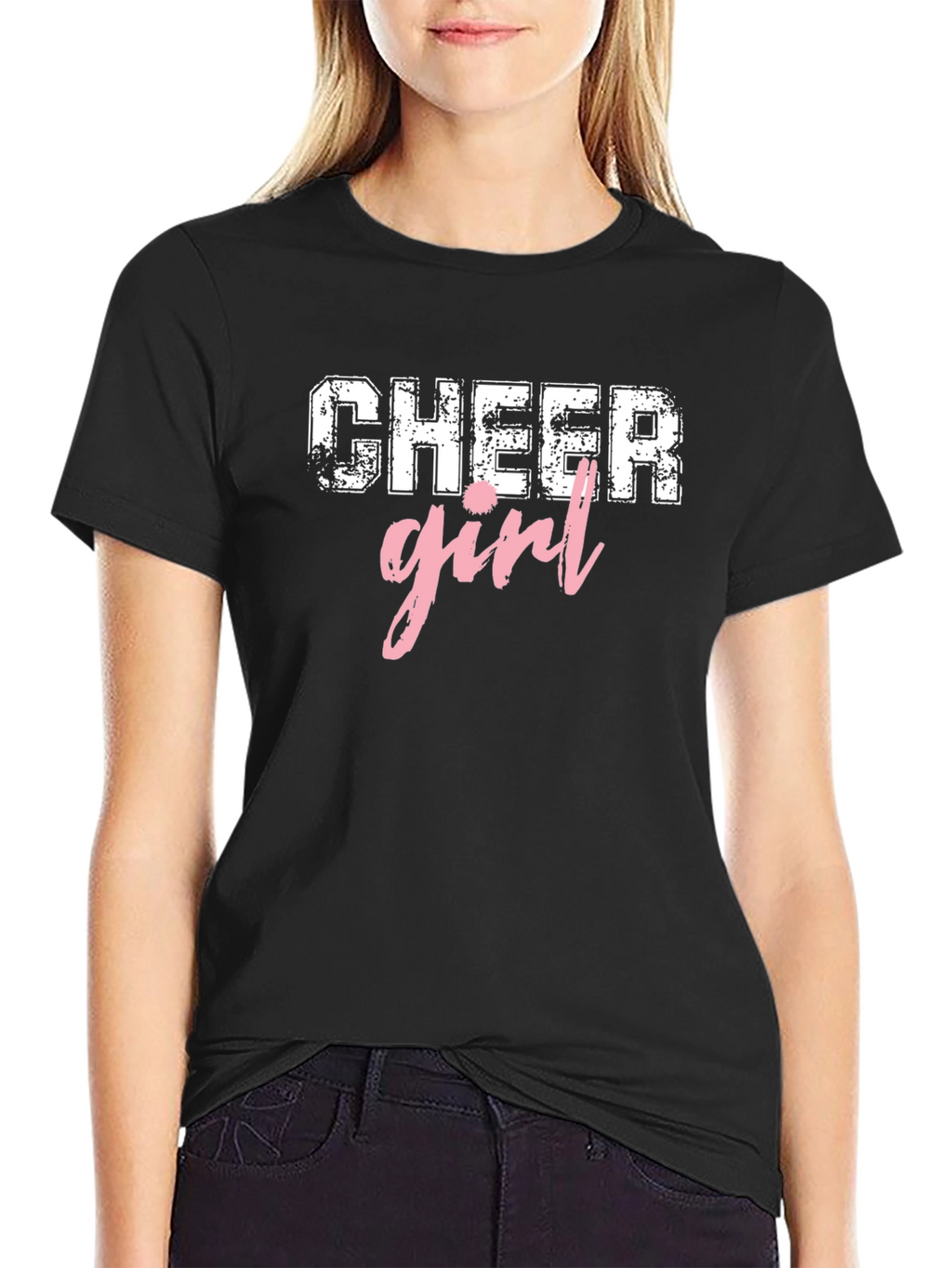 Cheer Girl Graphic Tee - Black
