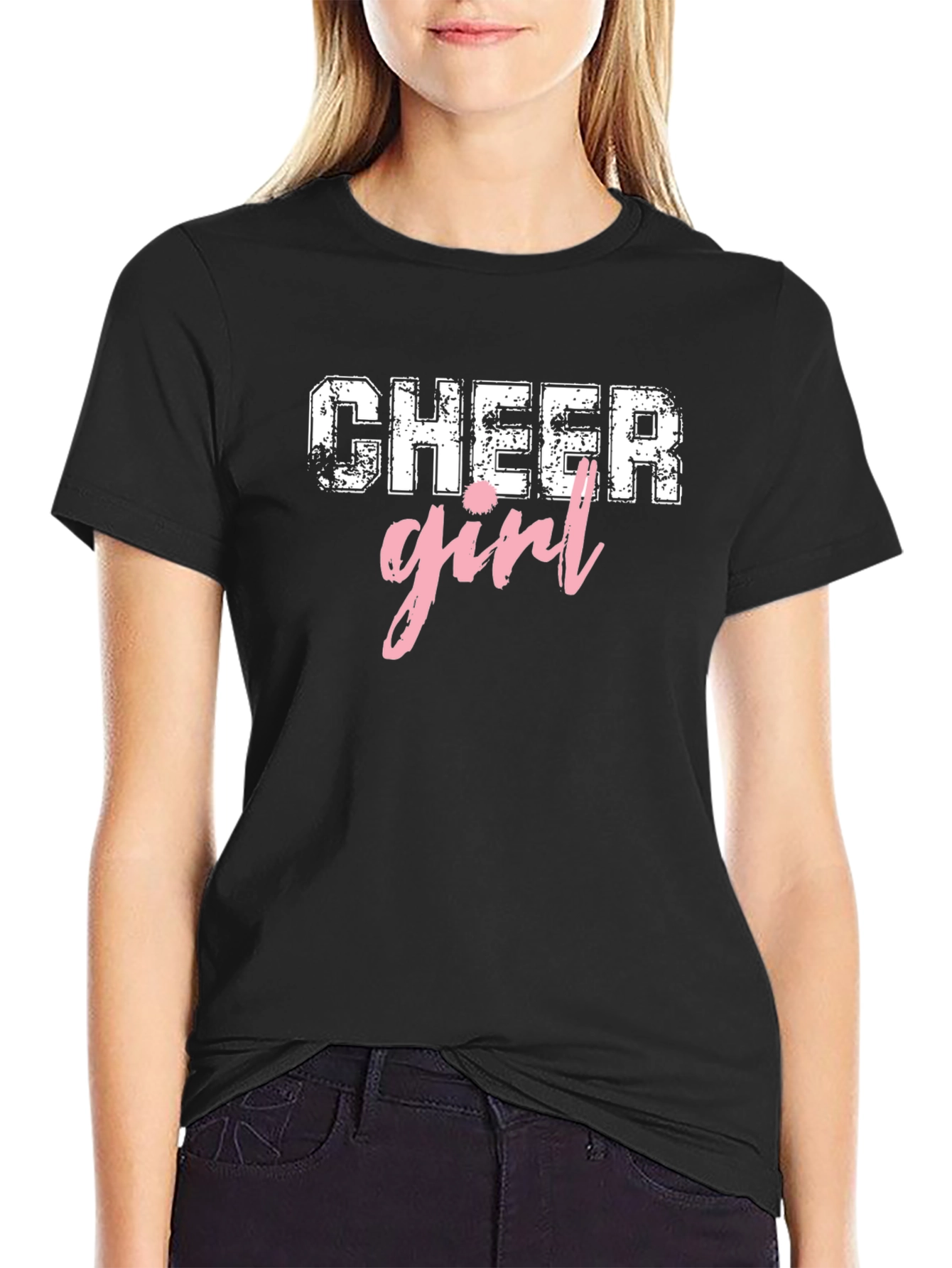 Cheer Girl Graphic Tee - Black