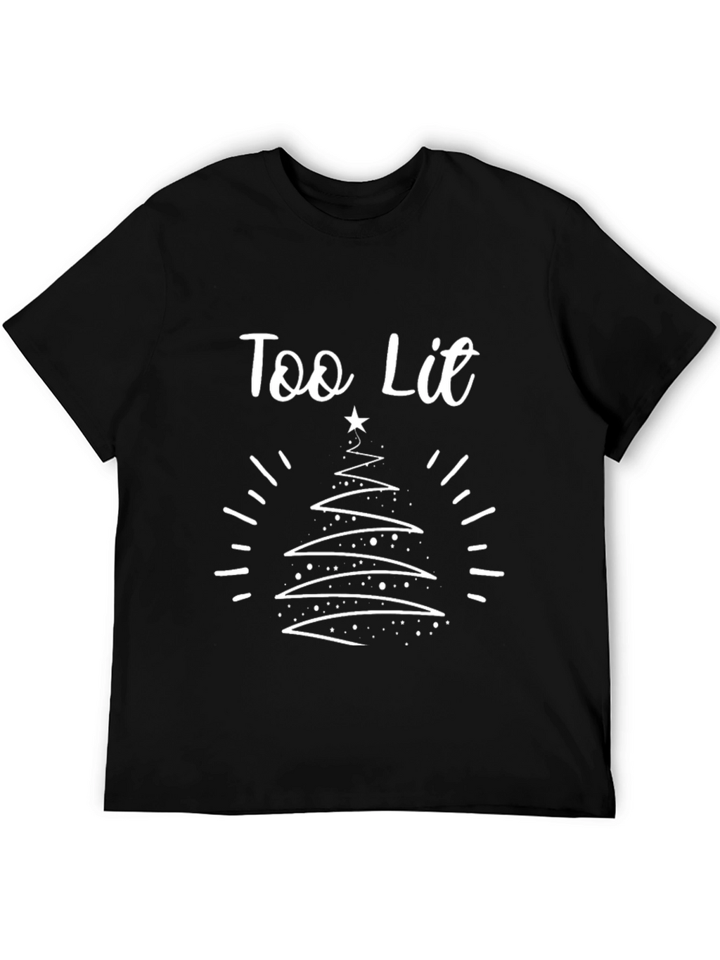 Too Lit Christmas Tree Graphic Tee - Holiday Apparel