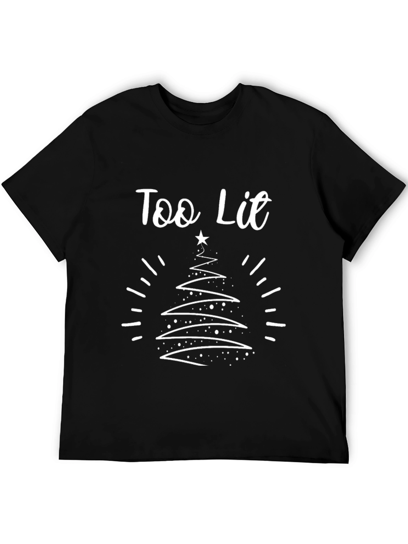 Too Lit Christmas Tree Graphic Tee - Holiday Apparel
