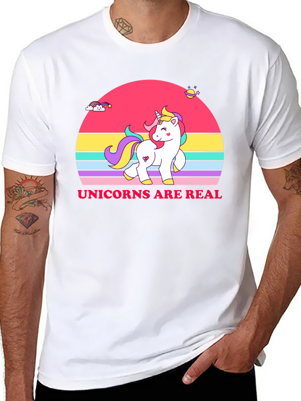 Unicorns Are Real Black T-Shirt