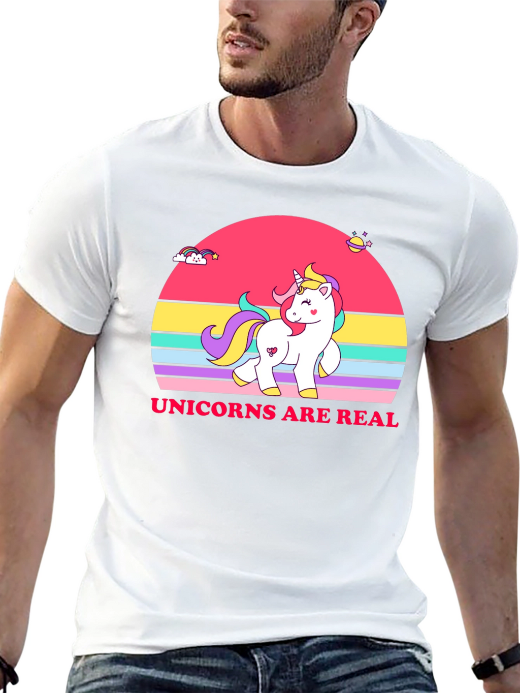 Unicorns Are Real Black T-Shirt