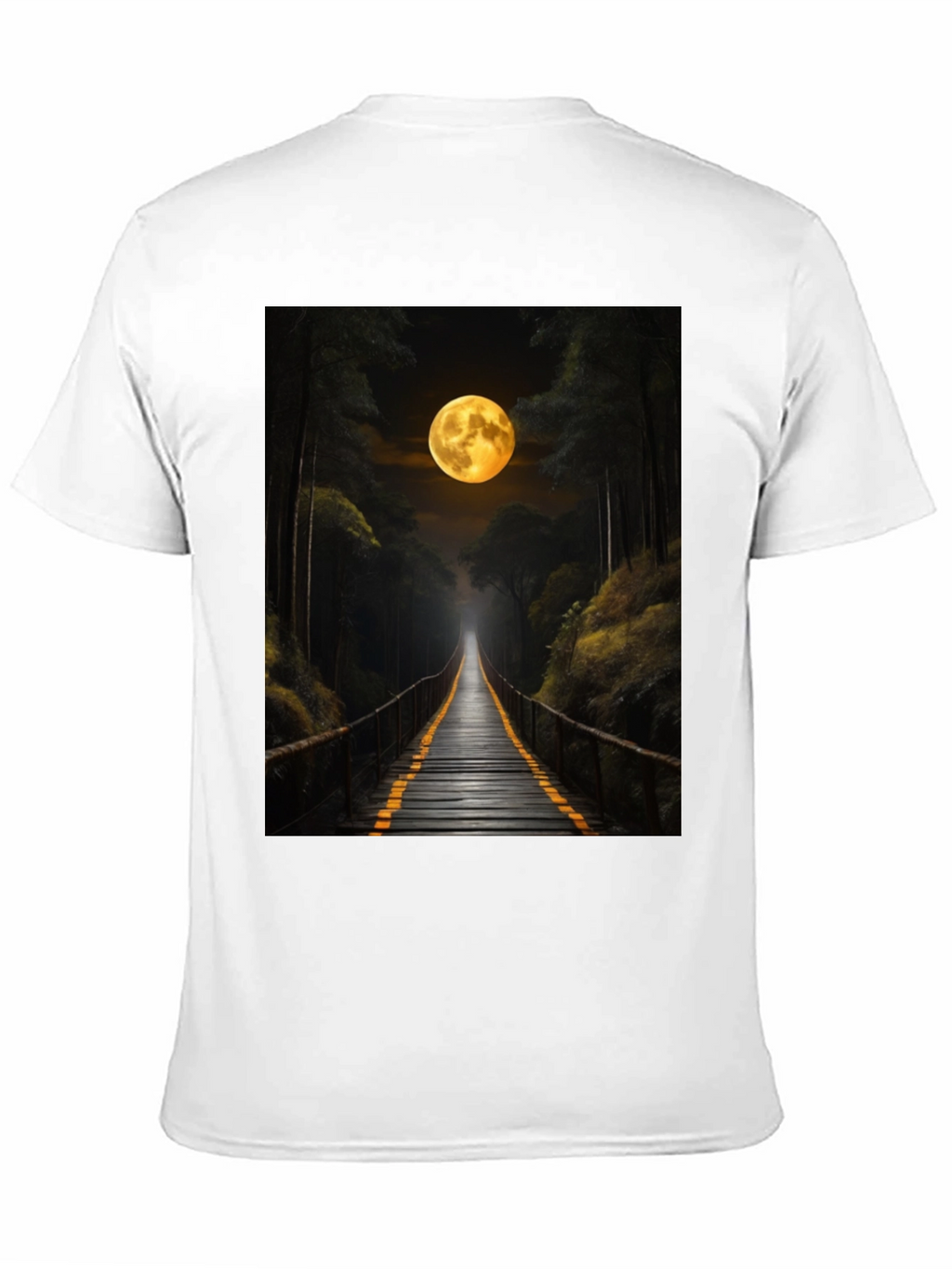 Moonlit Forest Bridge Graphic Tee