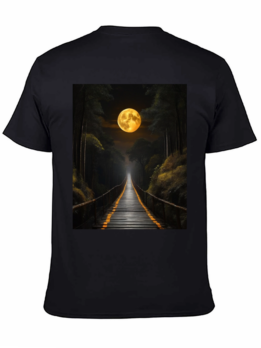 Moonlit Forest Bridge Graphic Tee