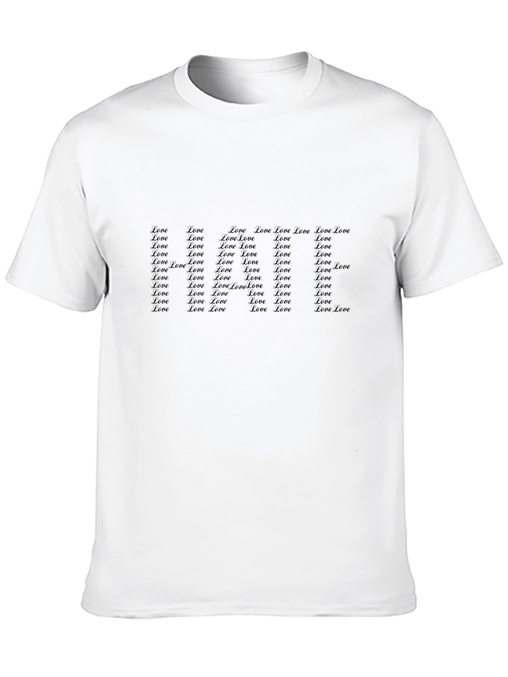 Love All Over Print Black T-Shirt
