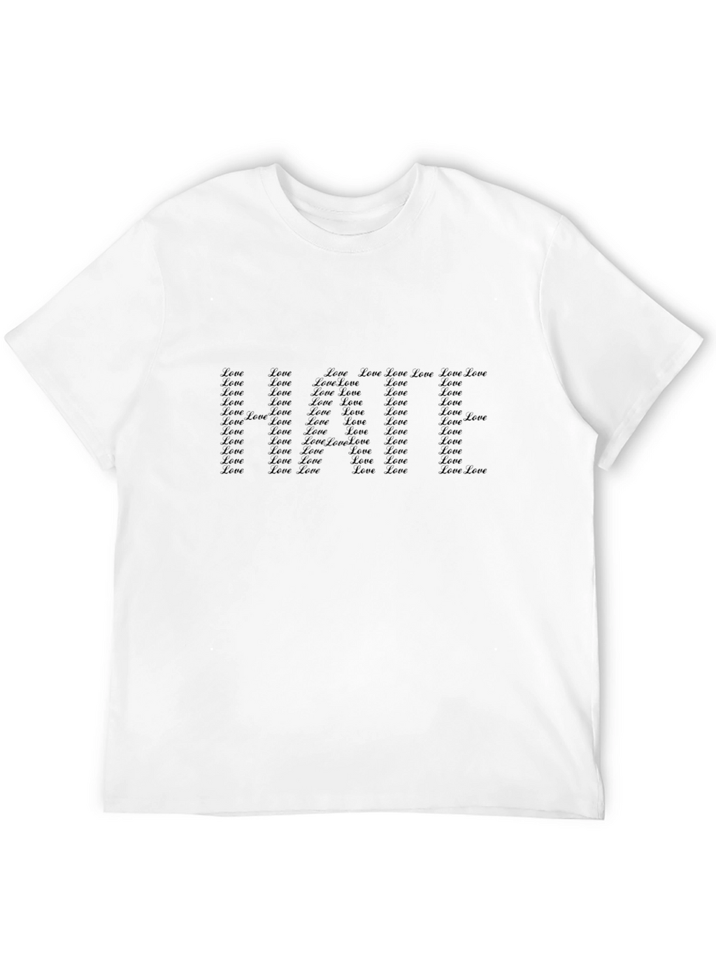 Love All Over Print Black T-Shirt