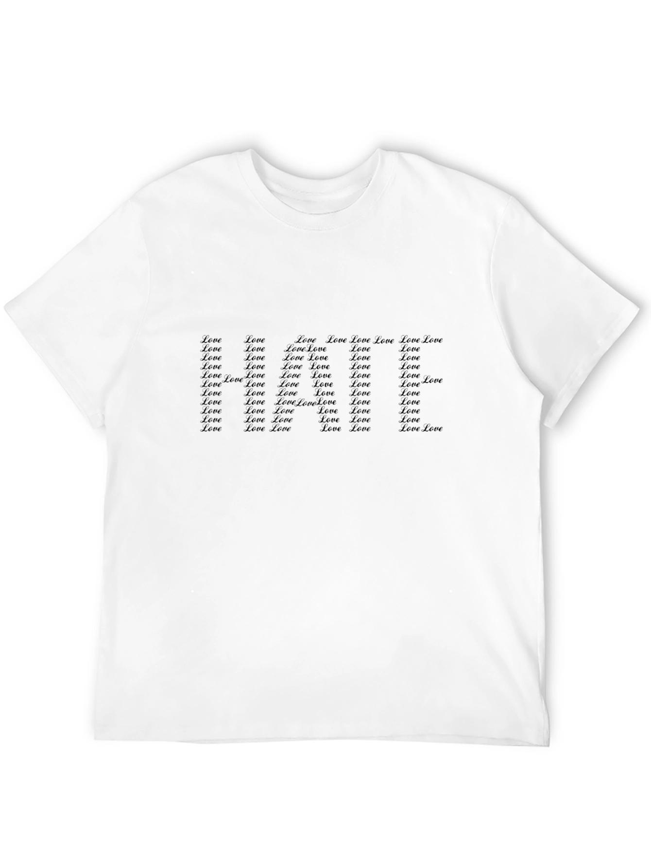 Love All Over Print Black T-Shirt
