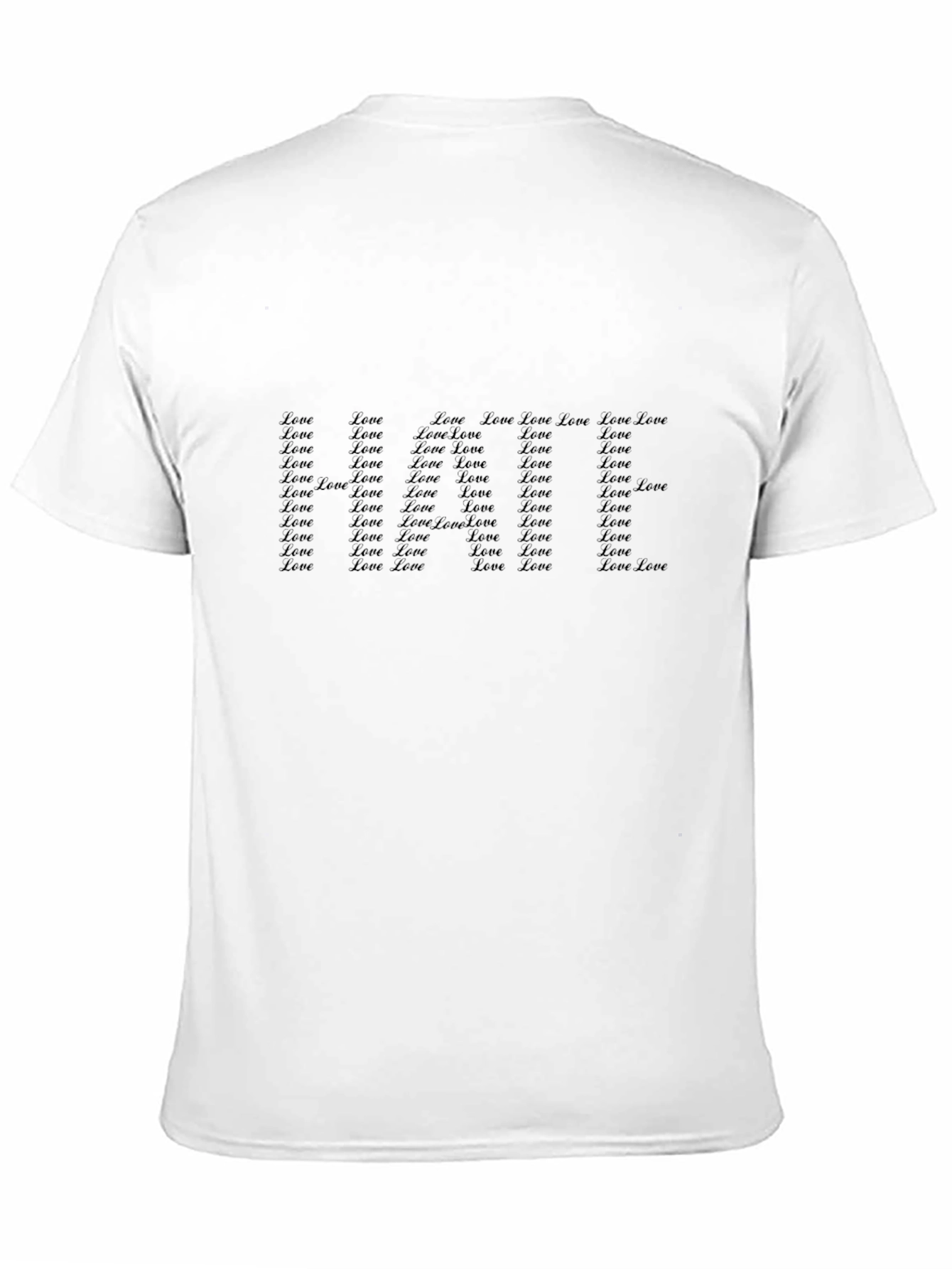 Love All Over Print Black T-Shirt