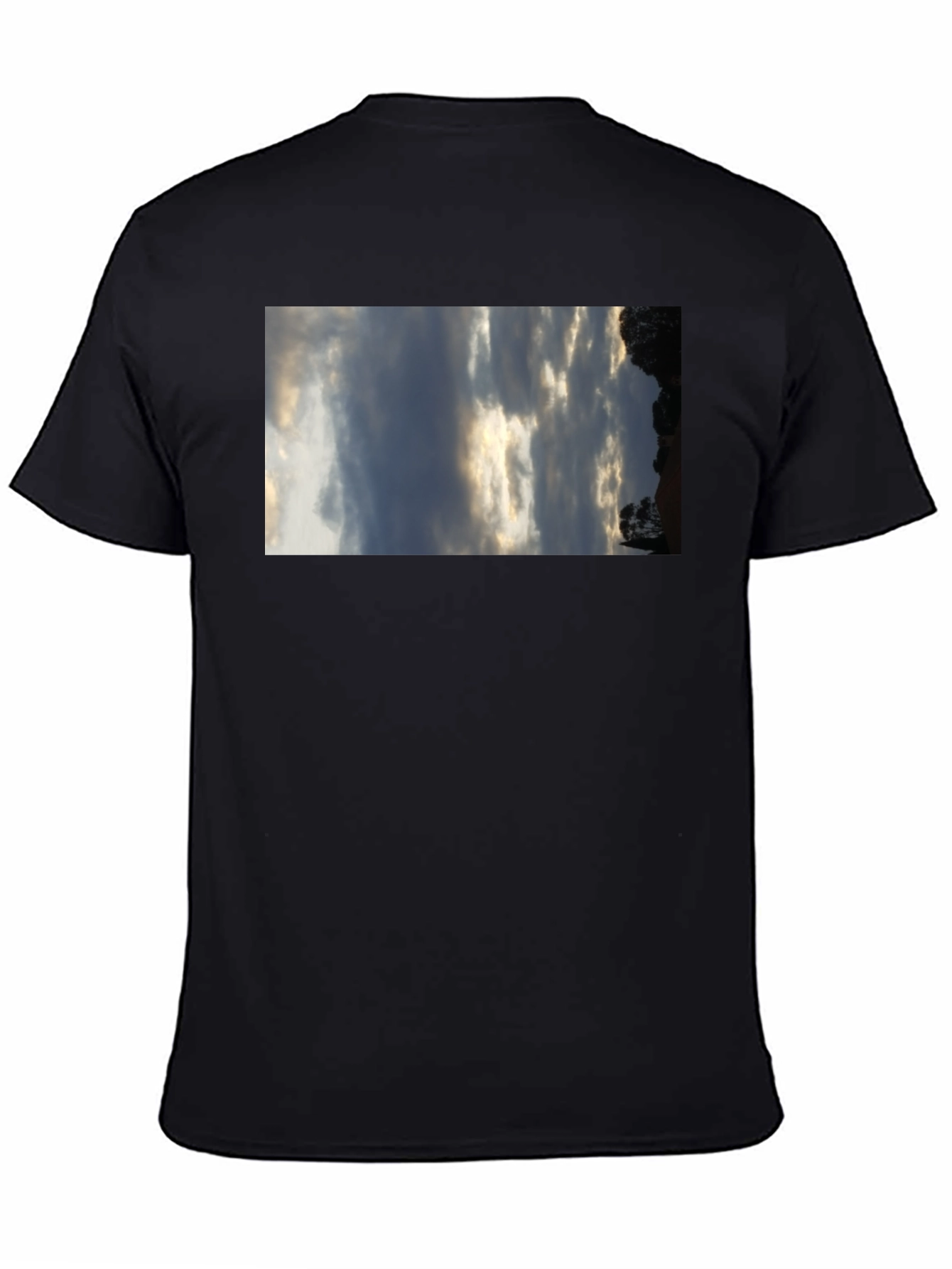 Sky Scene Black Tee - Cloudscape Graphic T-Shirt