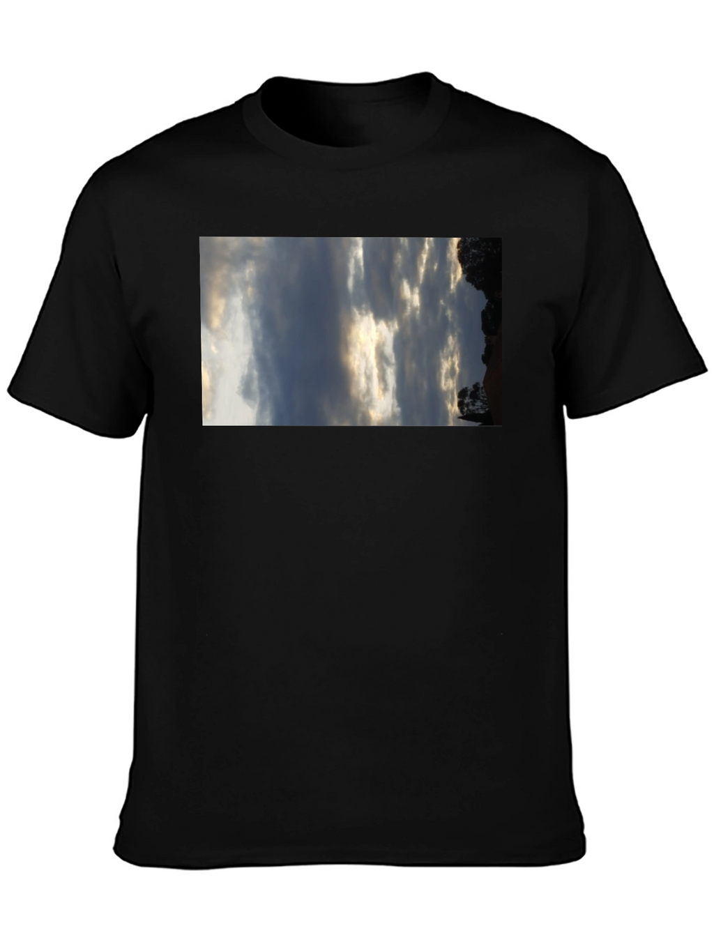 Sky Scene Black Tee - Cloudscape Graphic T-Shirt