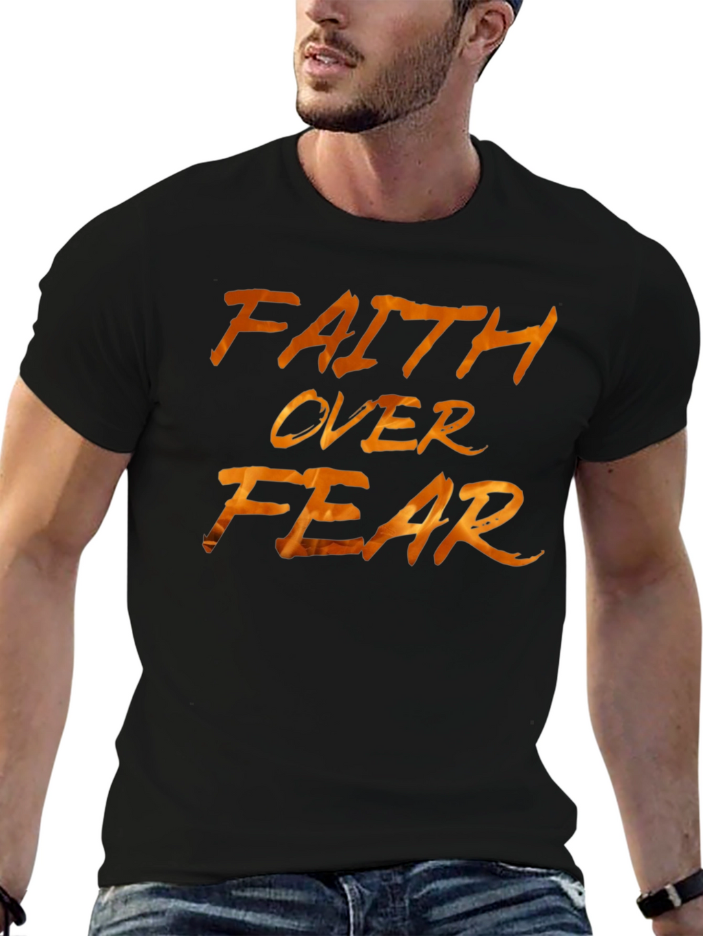 Faith Over Fear Black Graphic Tee