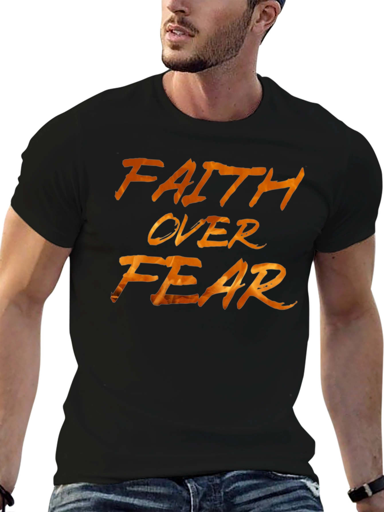 Faith Over Fear Black Graphic Tee