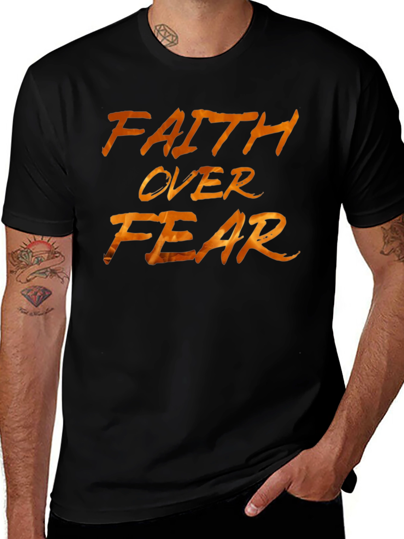Faith Over Fear Black Graphic Tee
