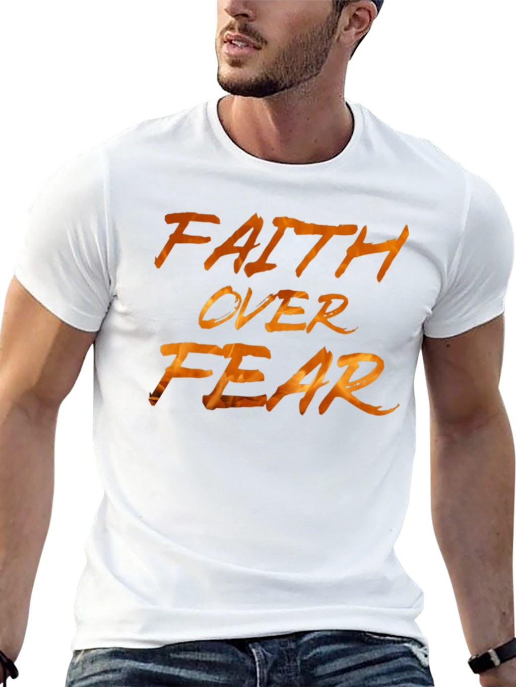 Faith Over Fear Black Graphic Tee