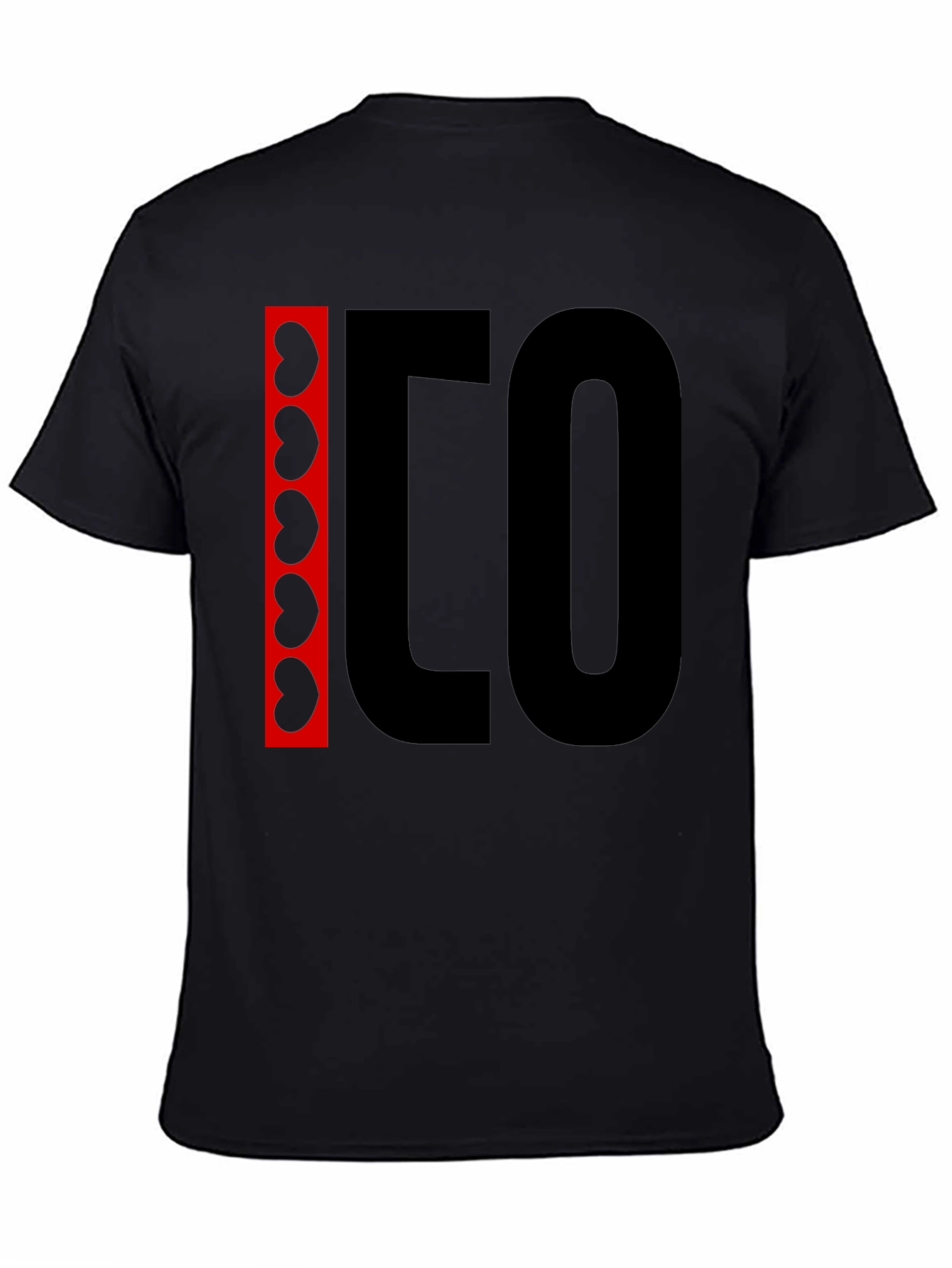 Black Graphic Tee - Bean and Letter Design