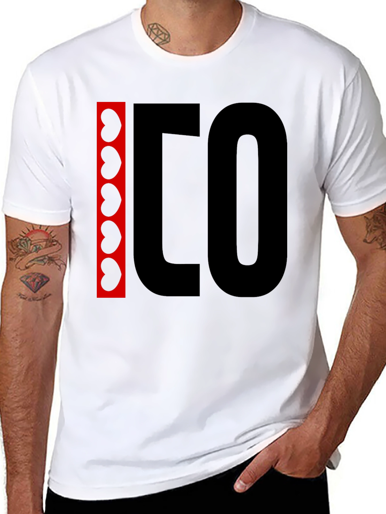 Black Graphic Tee - Bean and Letter Design