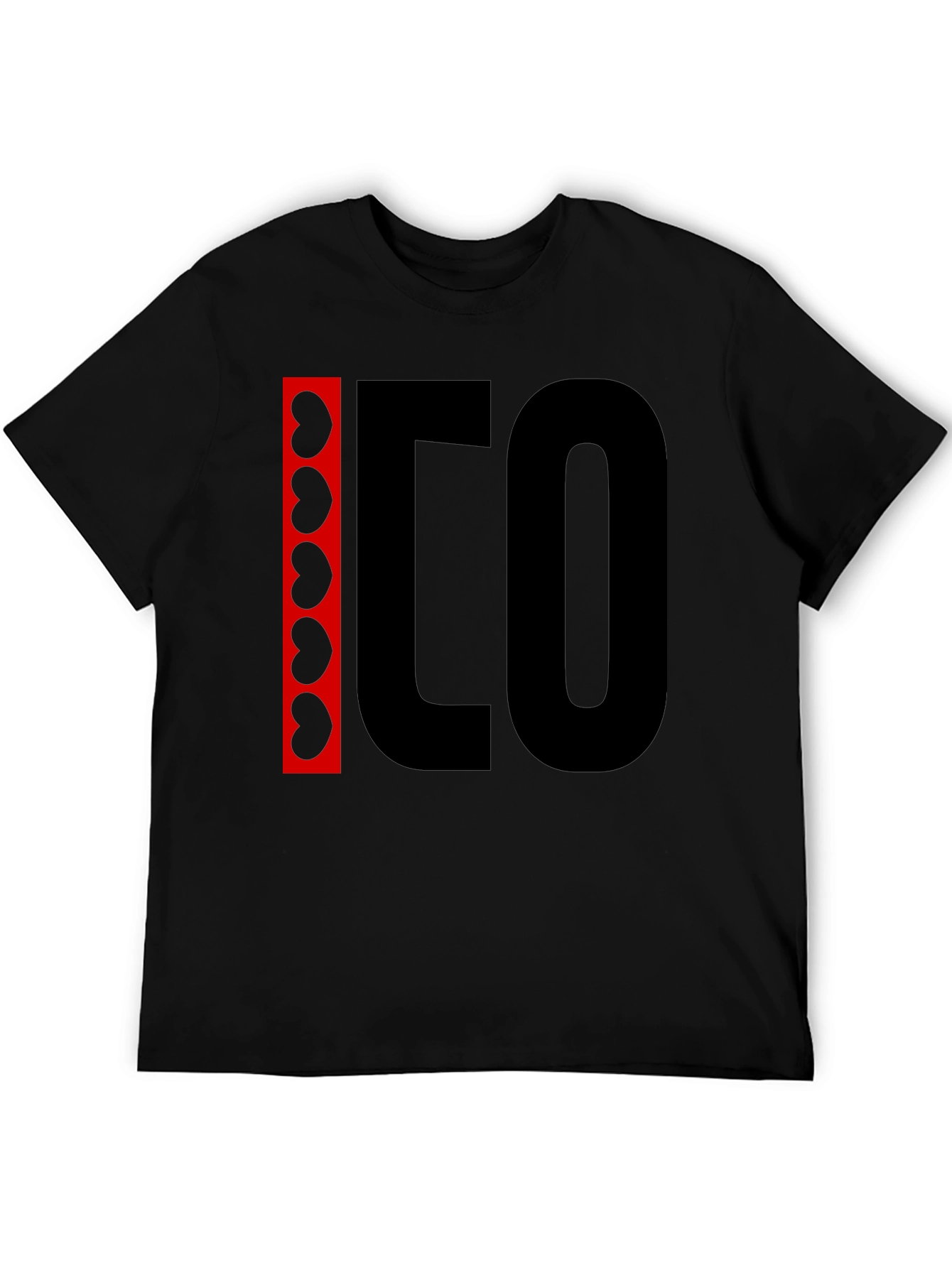 Black Graphic Tee - Bean and Letter Design