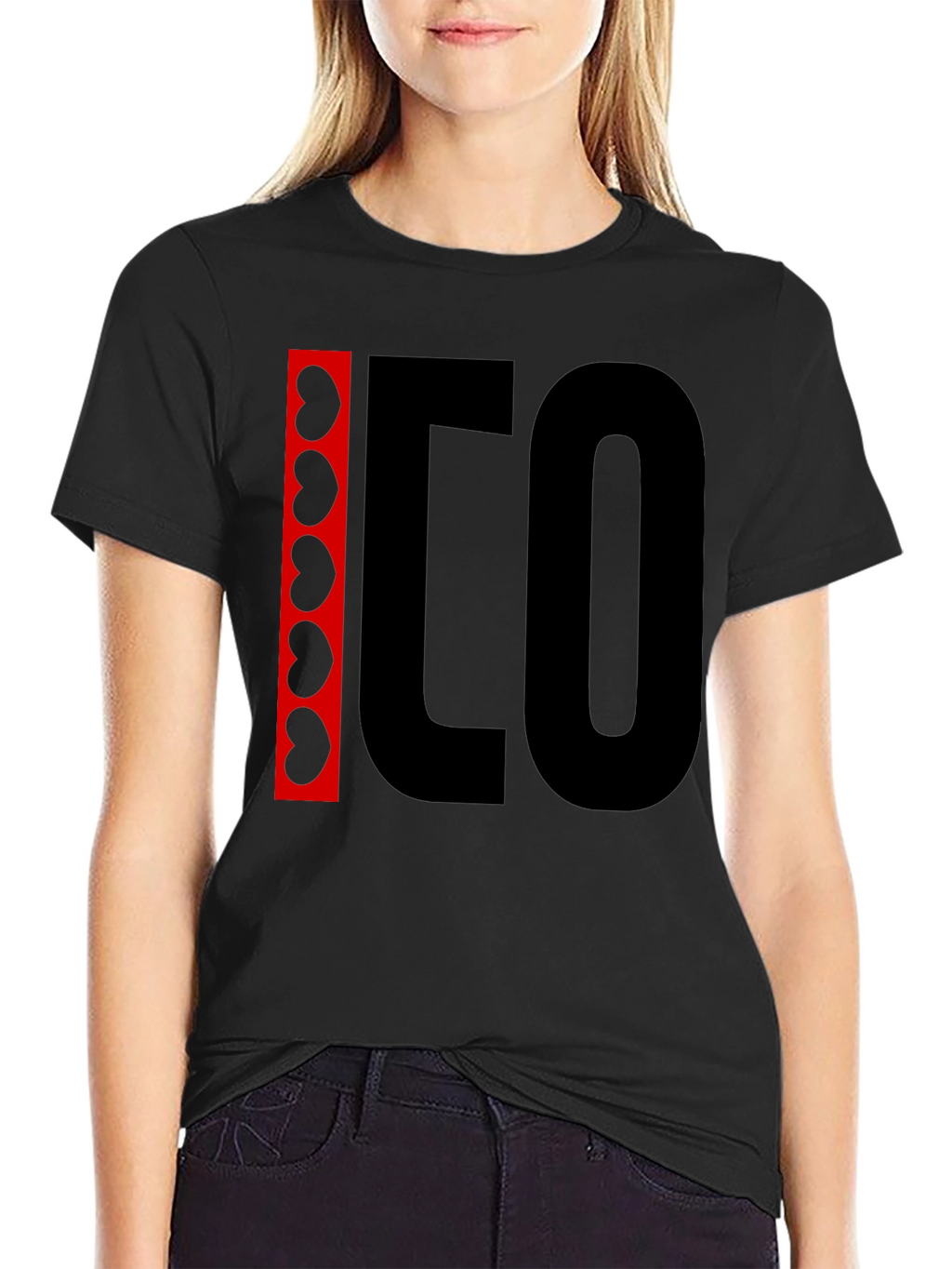 Black Graphic Tee - Bean and Letter Design