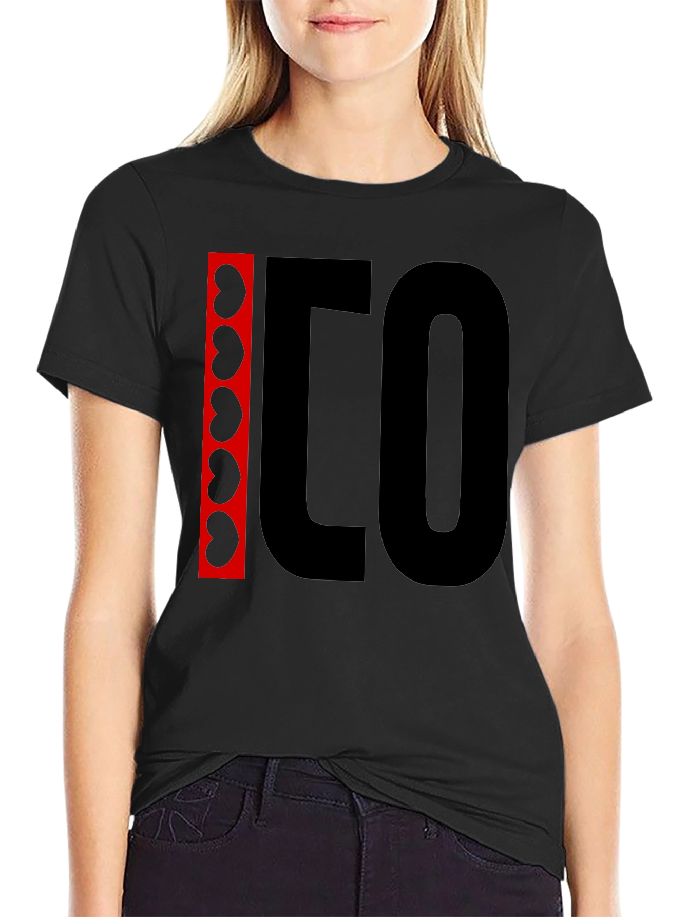 Black Graphic Tee - Bean and Letter Design