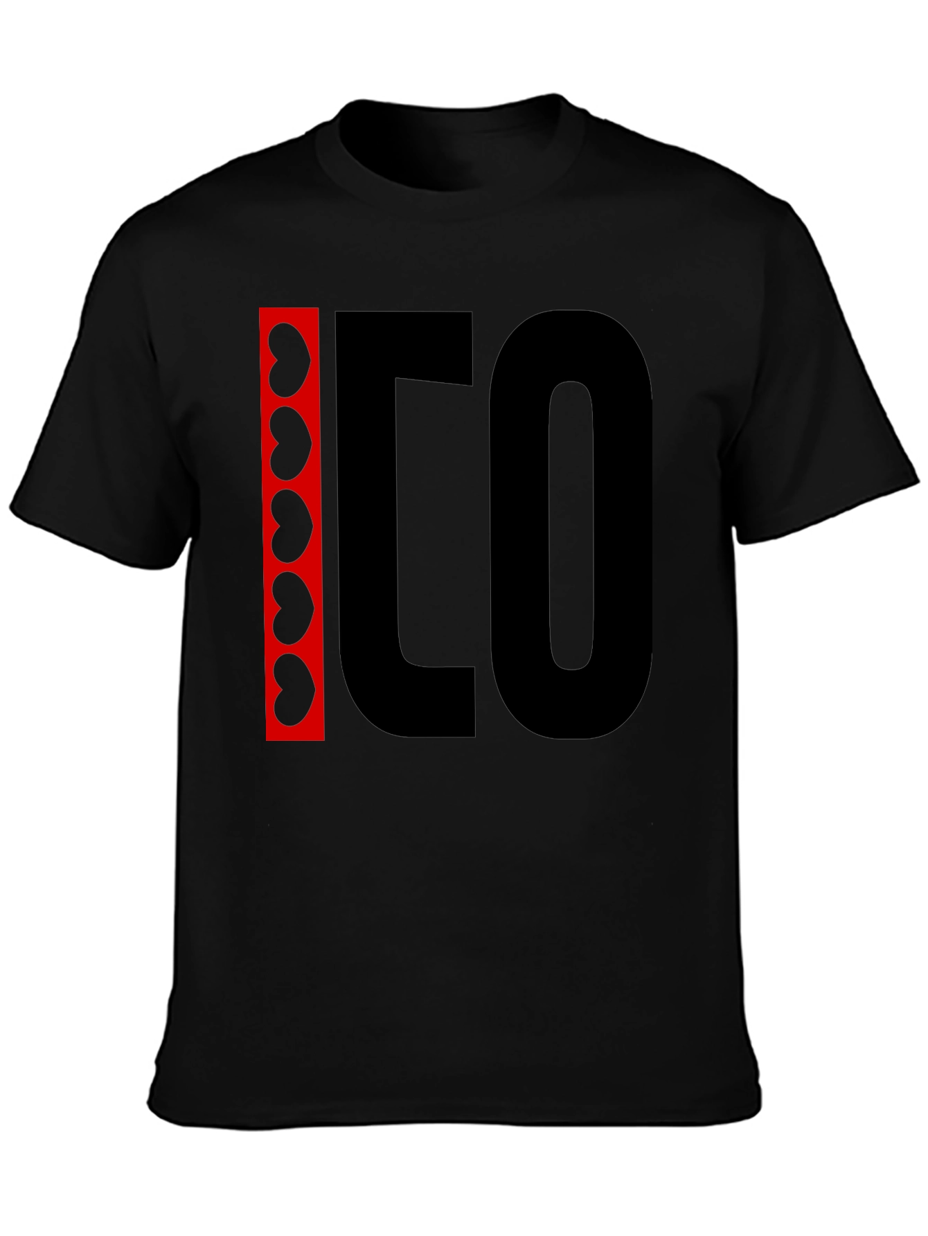 Black Graphic Tee - Bean and Letter Design