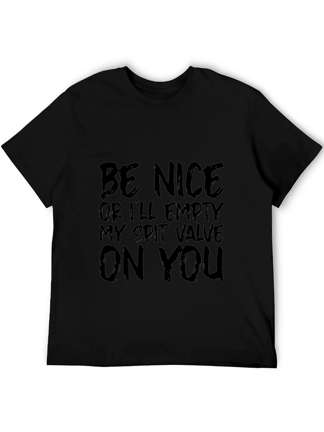 Be Nice Sarcastic Graphic Tee - Mens Black Cotton T-Shirt