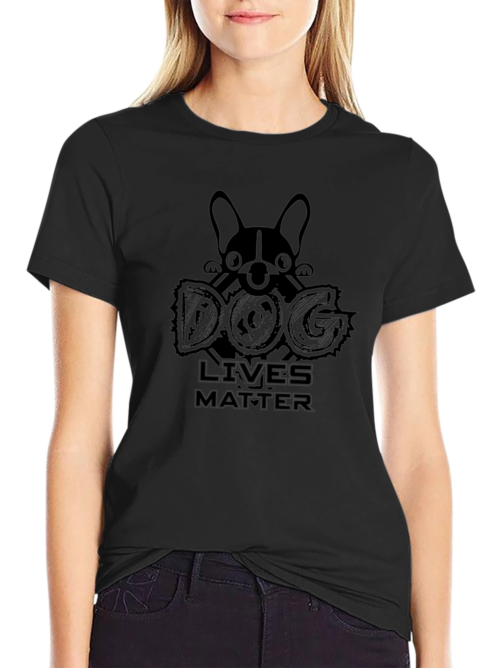 Dog Lives Matter Graphic Print Crewneck T-Shirt