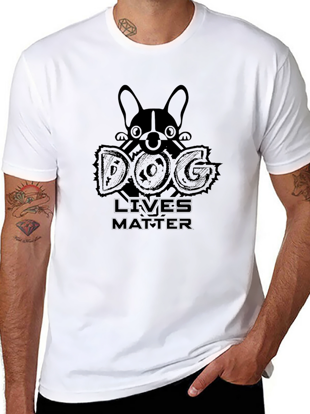 Dog Lives Matter Graphic Print Crewneck T-Shirt