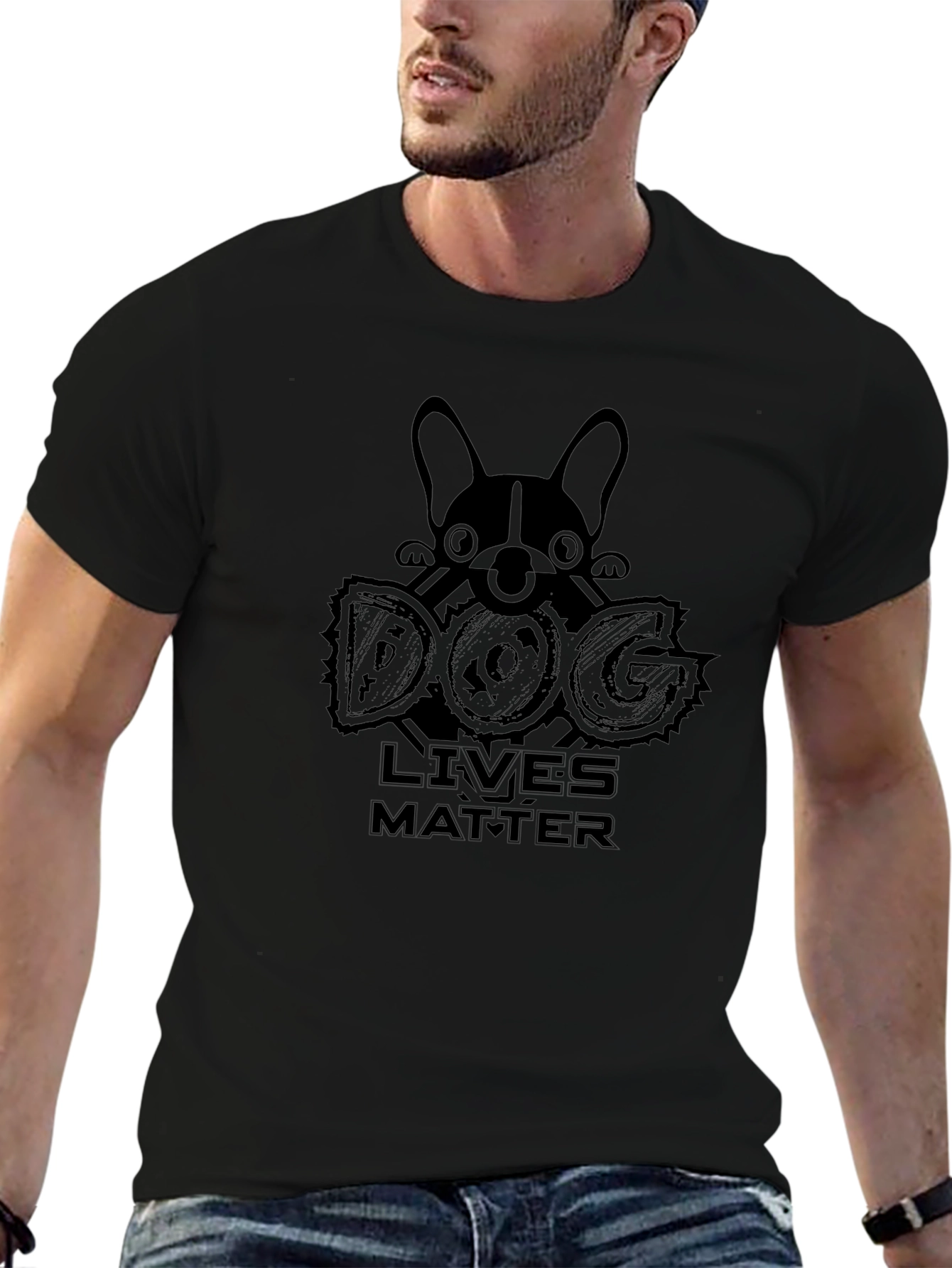 Dog Lives Matter Graphic Print Crewneck T-Shirt