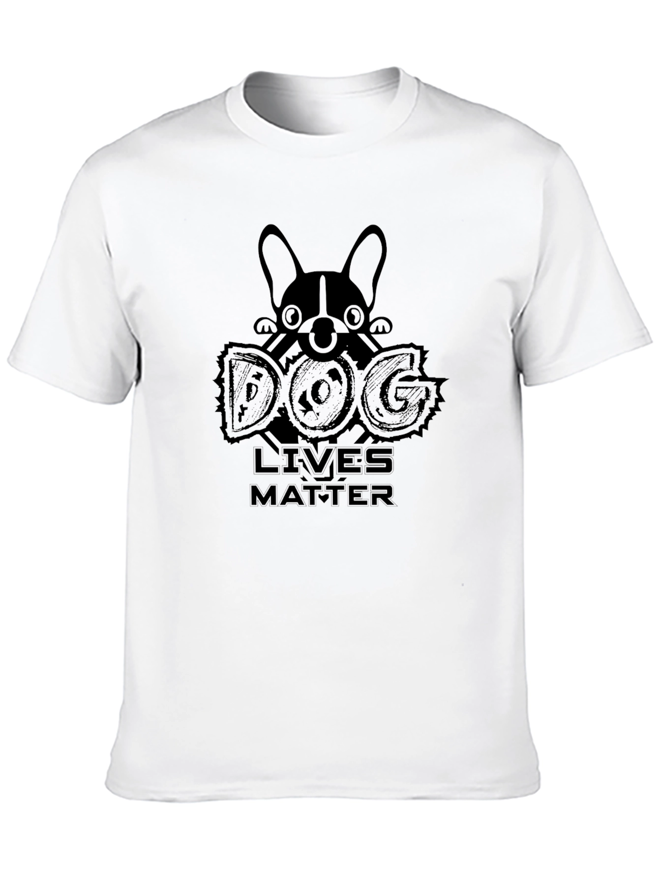 Dog Lives Matter Graphic Print Crewneck T-Shirt
