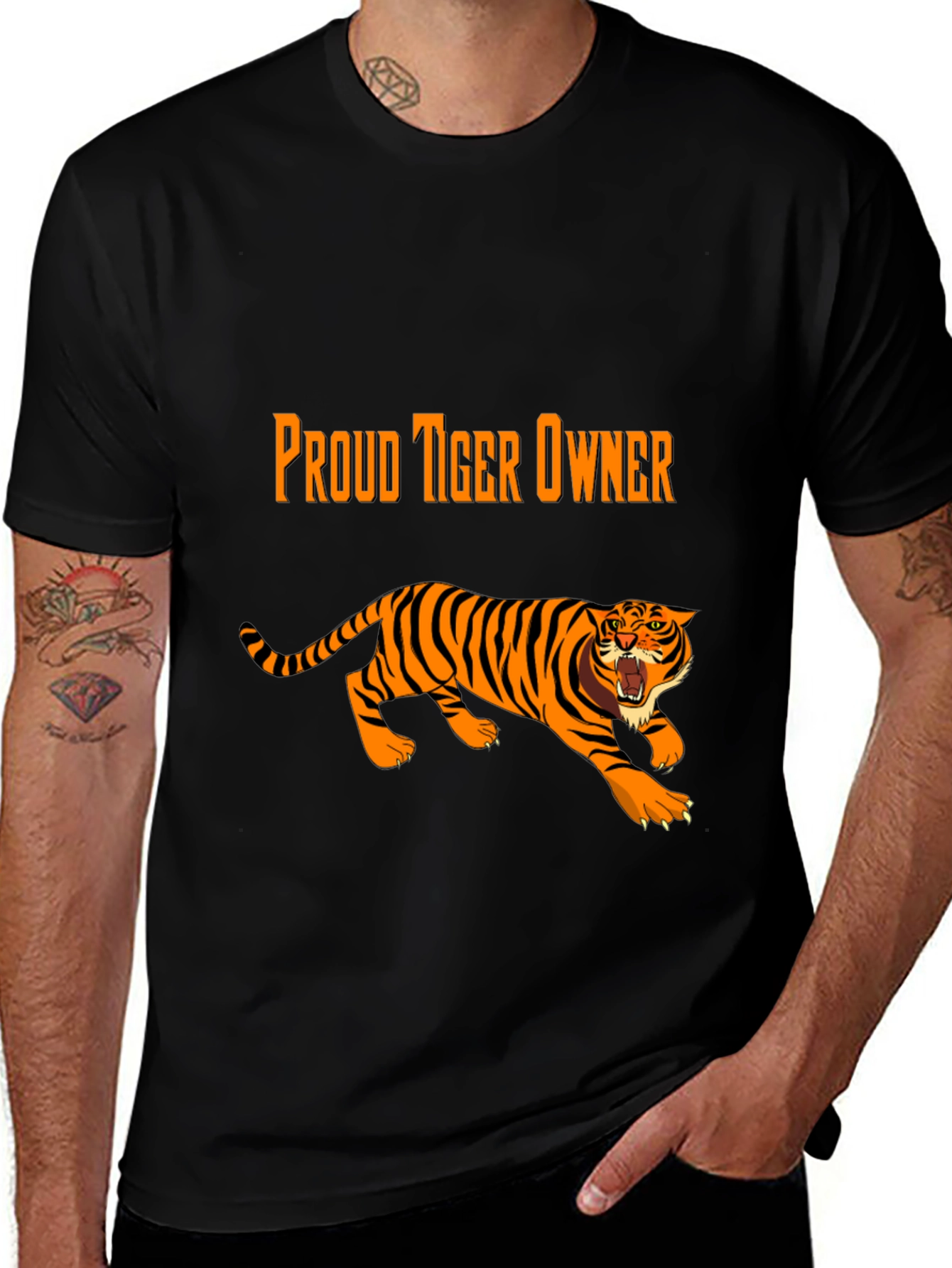 Proud Tiger Owner Black Graphic Tee
