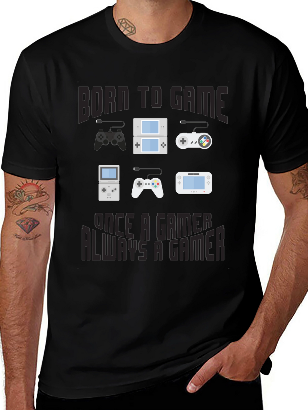 Born to Game T-Shirt - Gamer Console Design