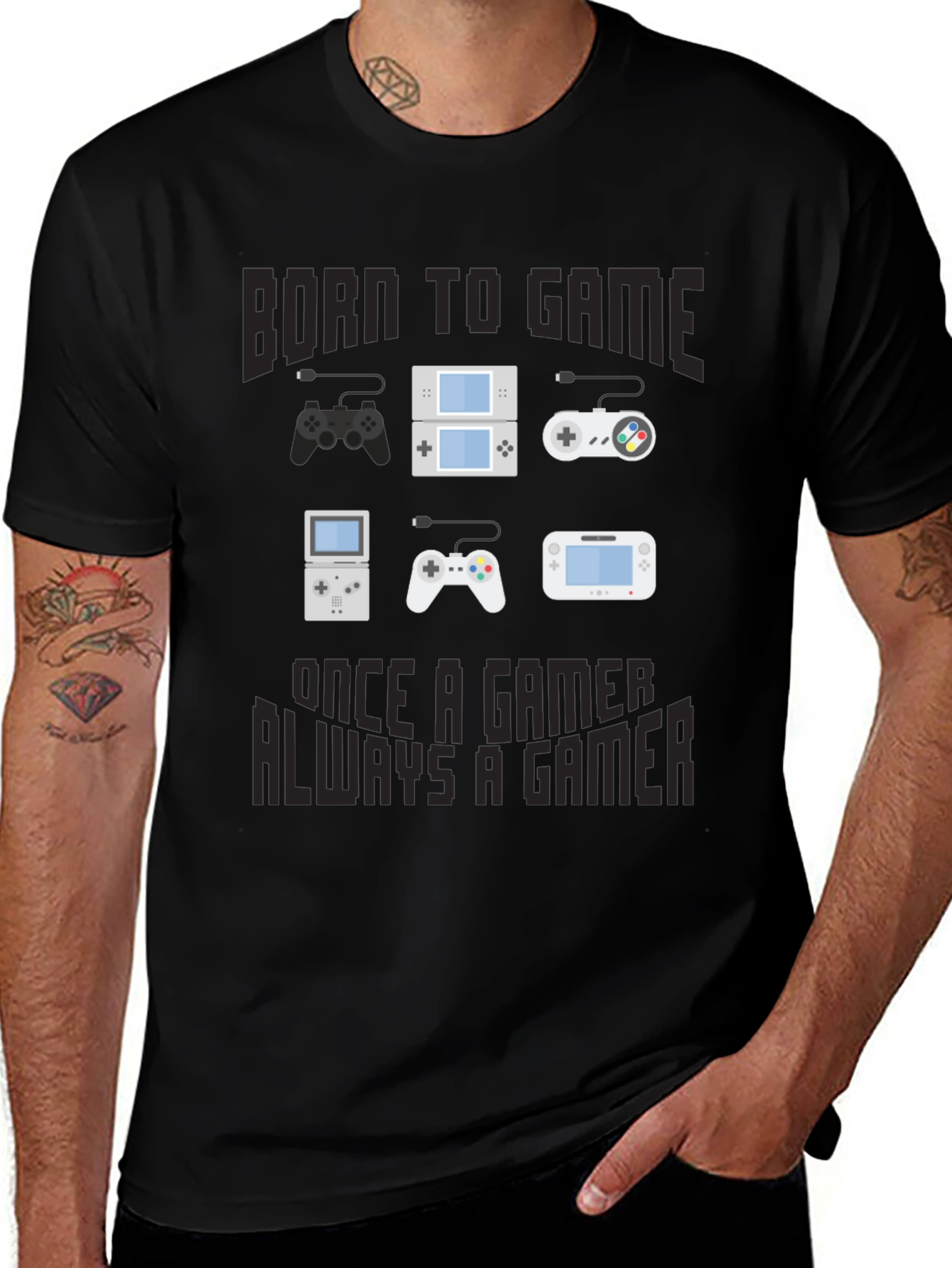 Born to Game T-Shirt - Gamer Console Design