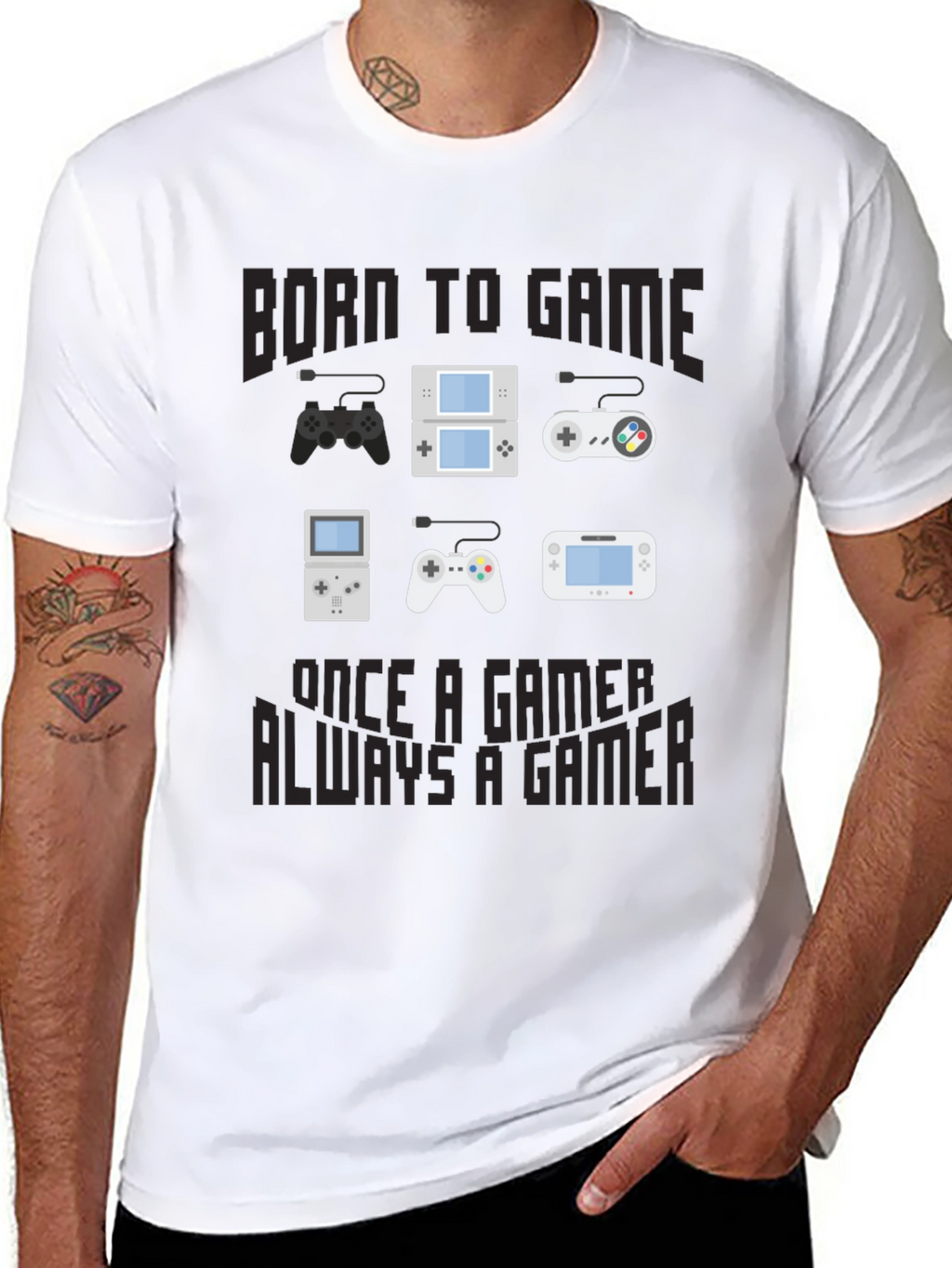 Born to Game T-Shirt - Gamer Console Design