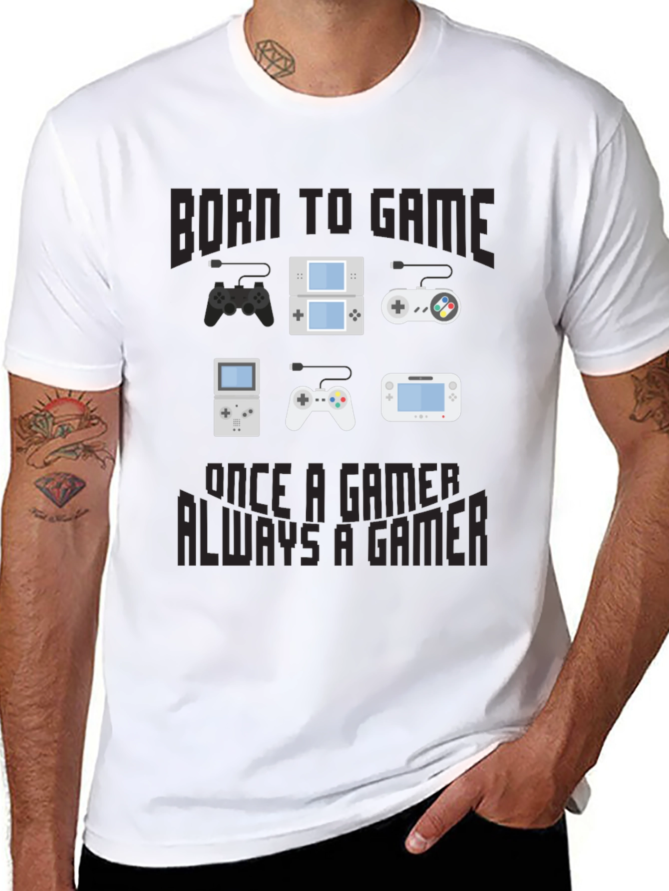 Born to Game T-Shirt - Gamer Console Design
