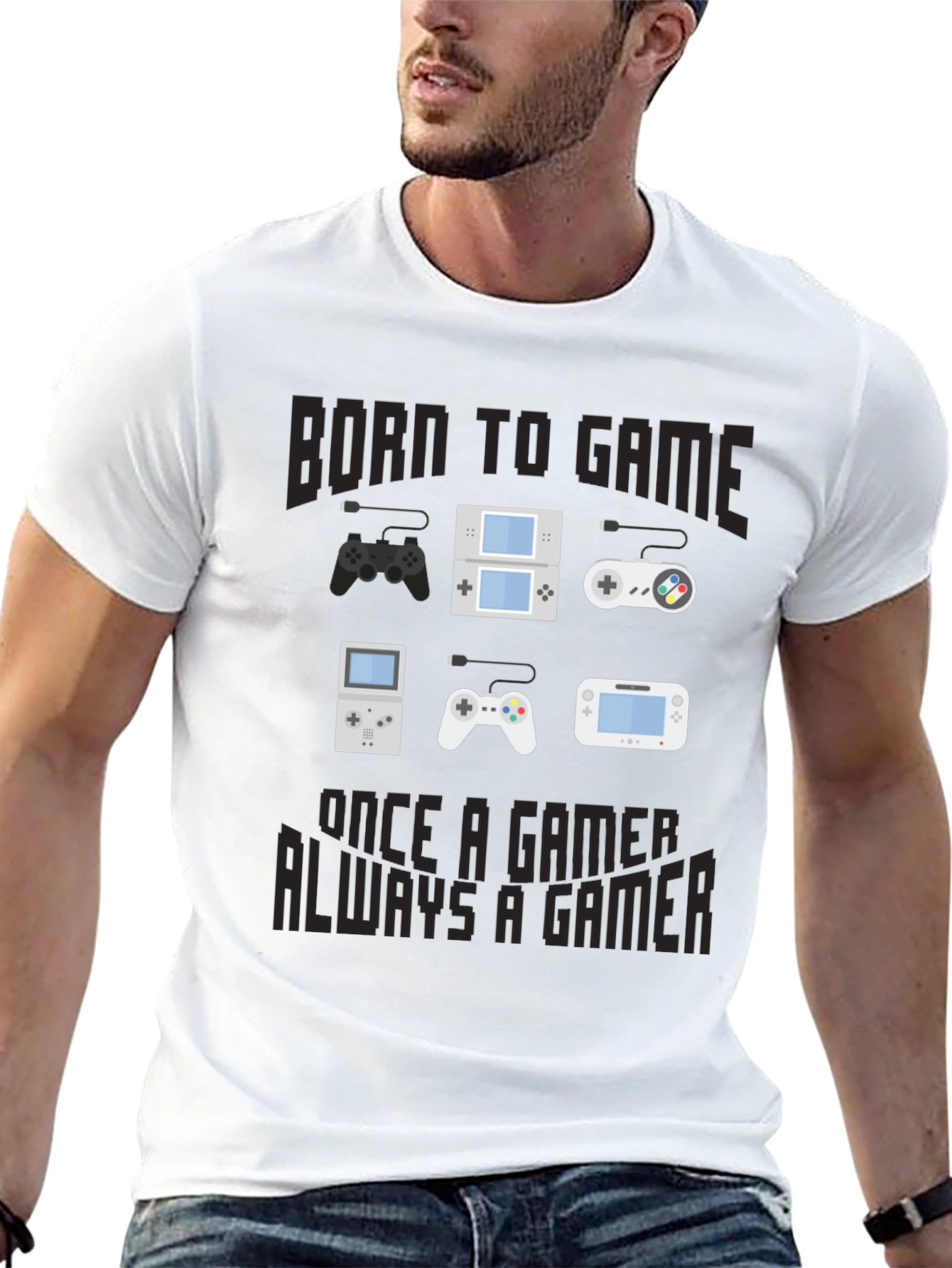 Born to Game T-Shirt - Gamer Console Design