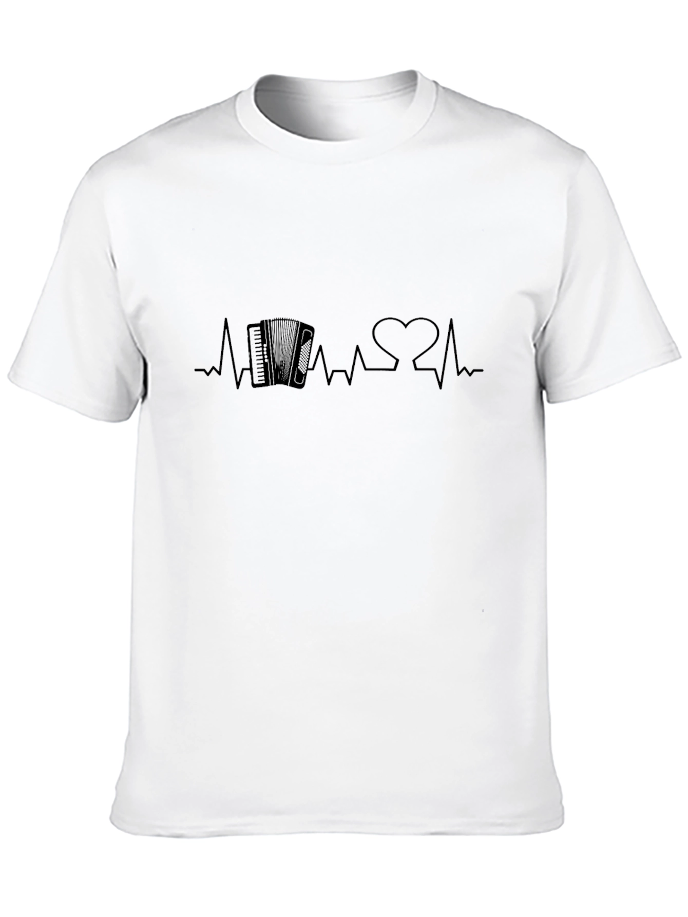 Accordion Heartbeat Black T-Shirt