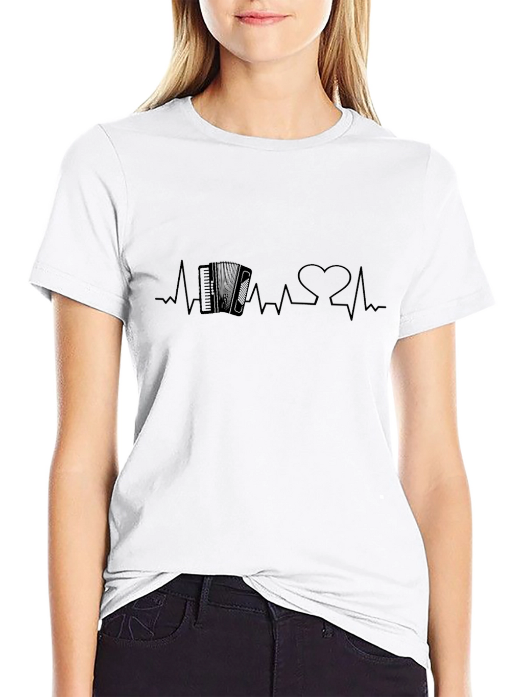 Accordion Heartbeat Black T-Shirt