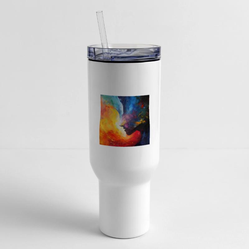 Abstract side profile human form - bright colours