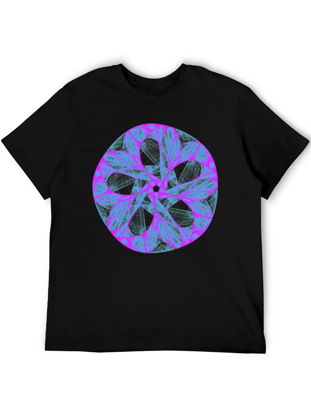 Abstract Mandala Graphic Print Black Tee