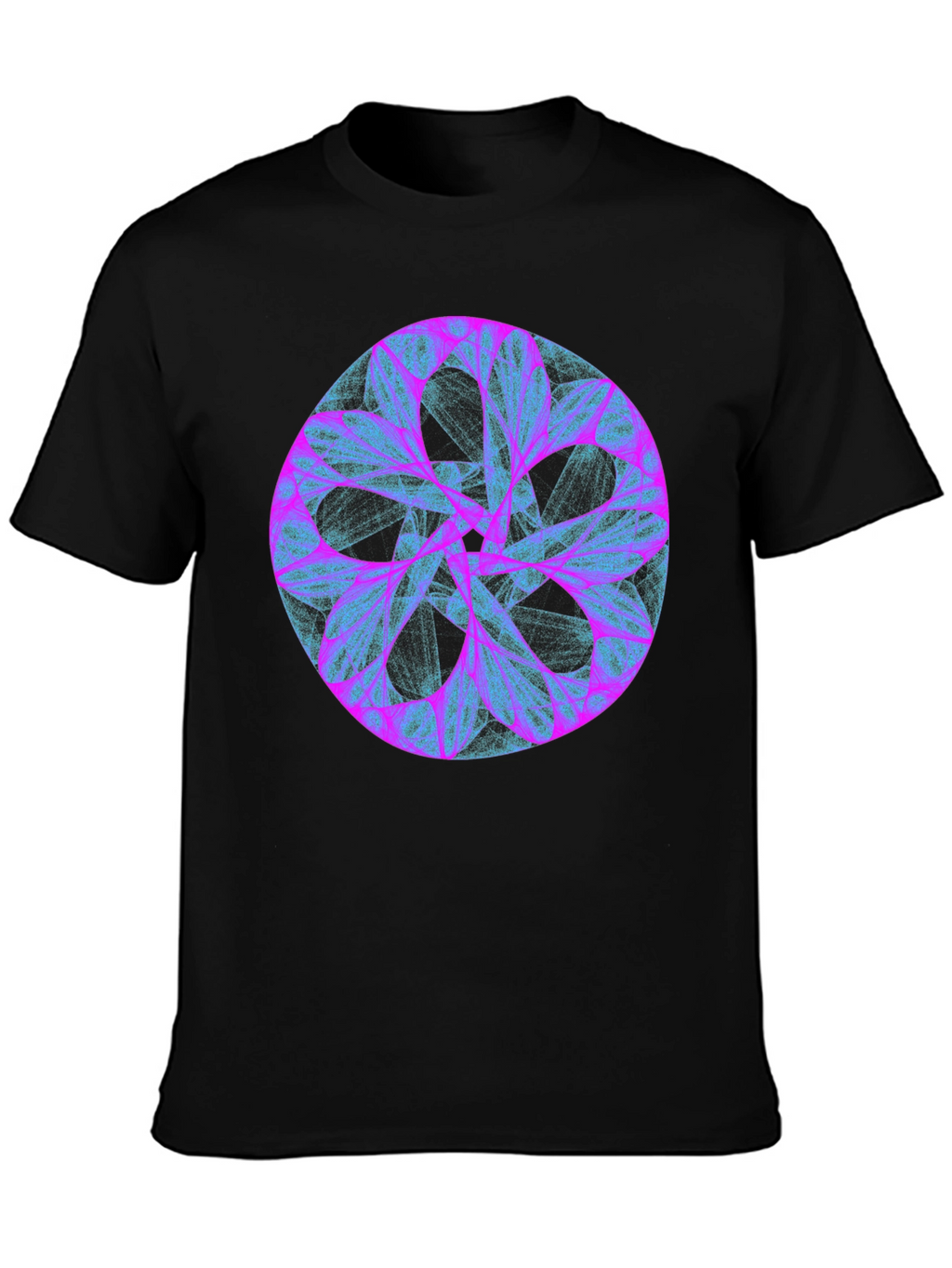 Abstract Mandala Graphic Print Black Tee