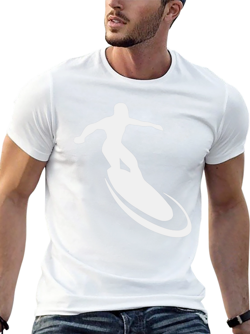 Surfer Graphic Tee - Black Cotton T-Shirt