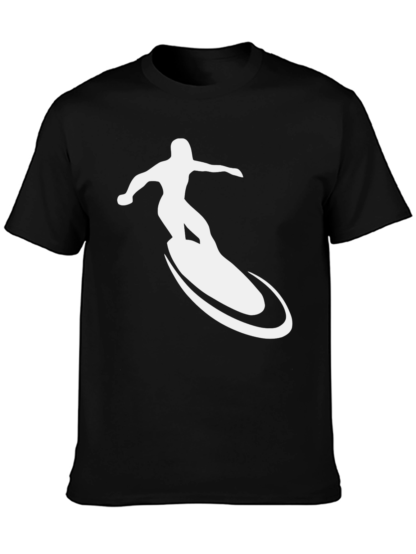 Surfer Graphic Tee - Black Cotton T-Shirt