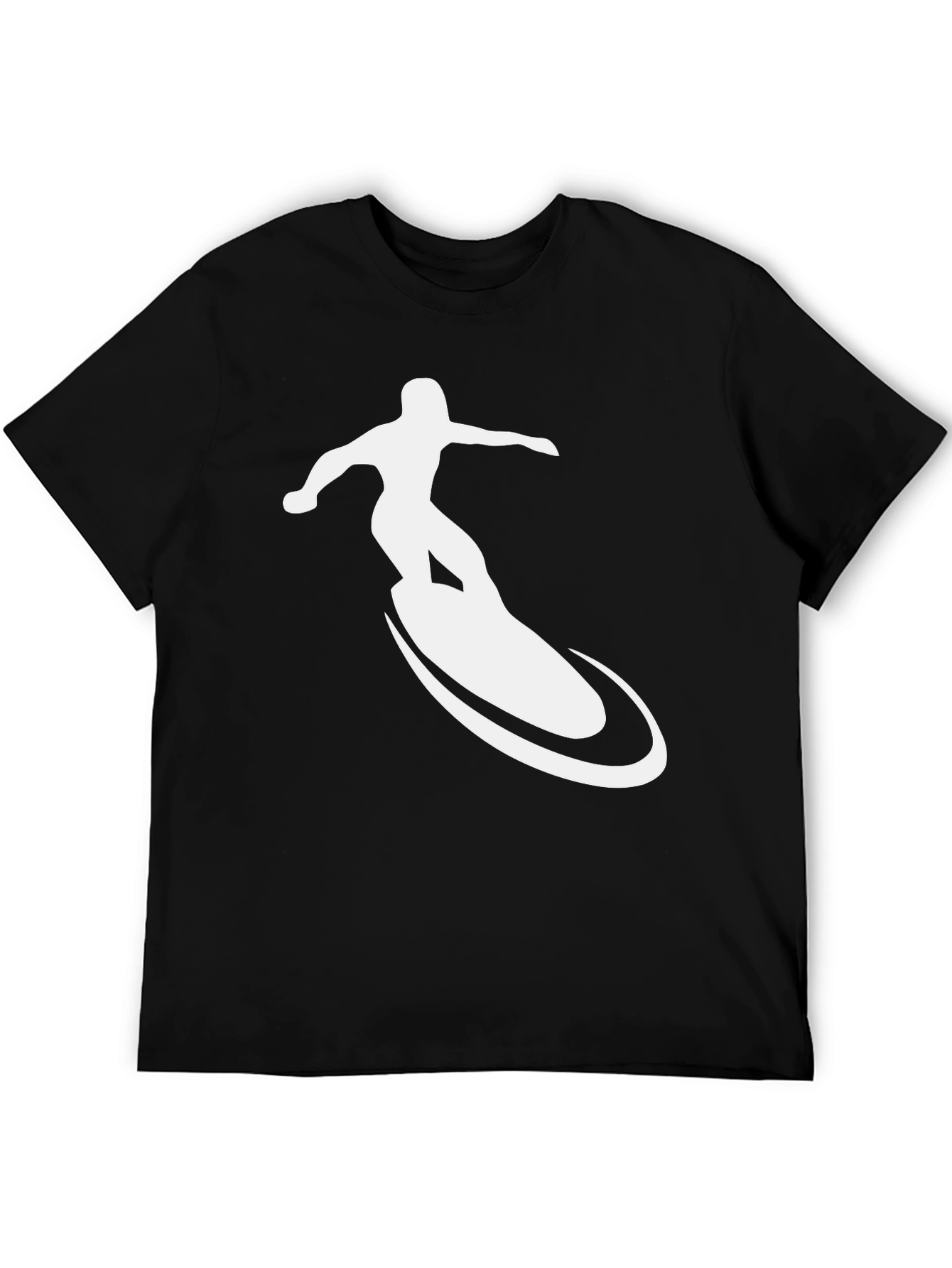 Surfer Graphic Tee - Black Cotton T-Shirt
