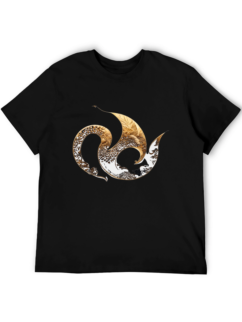 Stylish Black Tee with Abstract Graphic Design