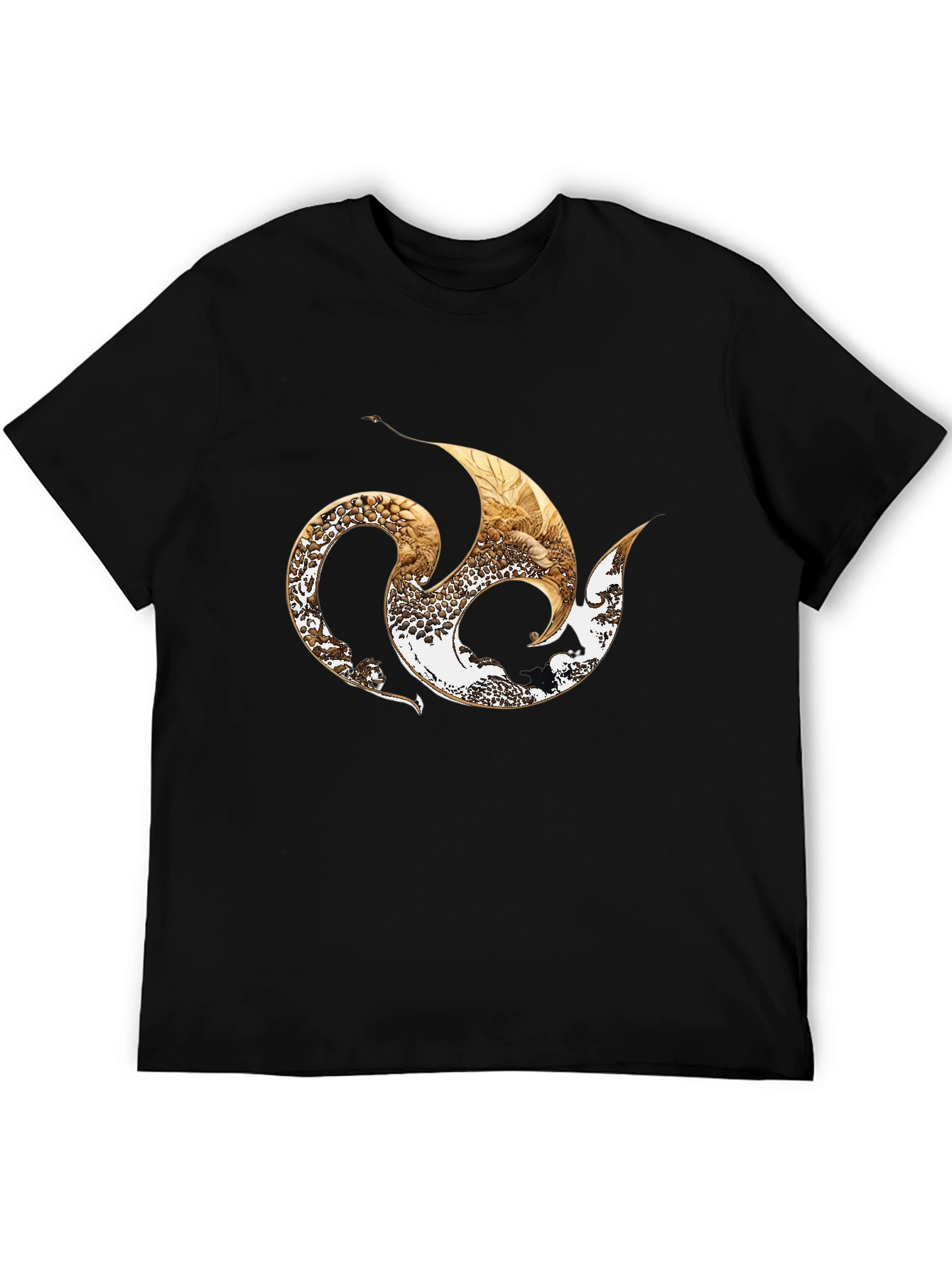 Stylish Black Tee with Abstract Graphic Design
