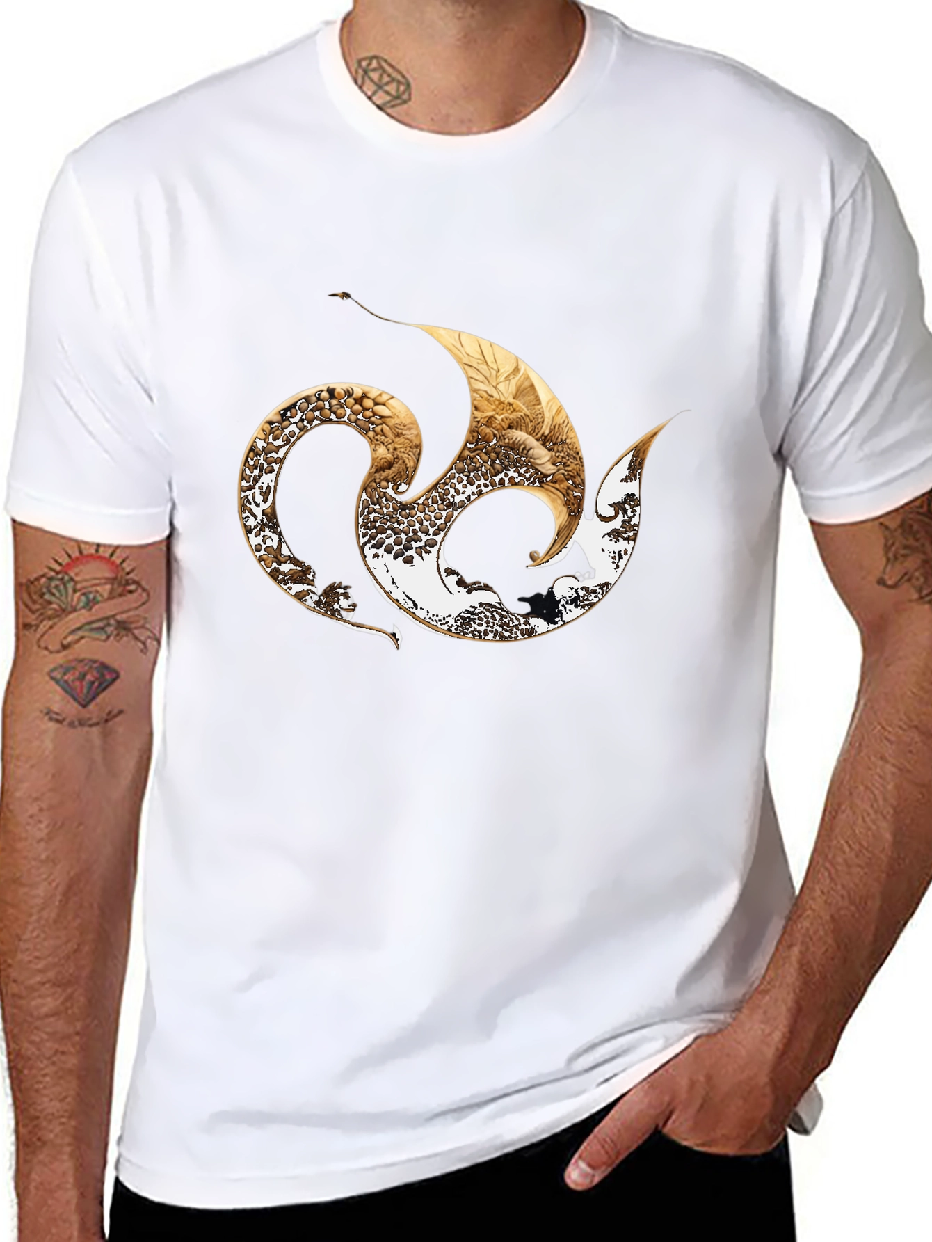 Stylish Black Tee with Abstract Graphic Design